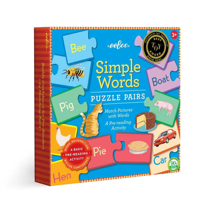 Children's Simple Words Puzzle Pairs