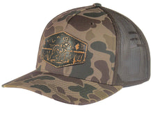 Load image into Gallery viewer, Dog Old School Camo Trucker Hat- Hand Burnished (Gr/Gray camo)