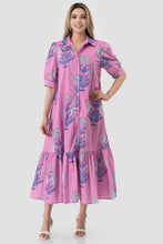 Load image into Gallery viewer, Poplin Floral Midi Dress - Pink