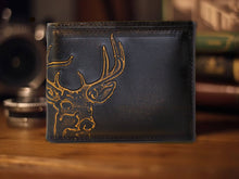 Load image into Gallery viewer, Buck Burnished Leather Bifold Wallet