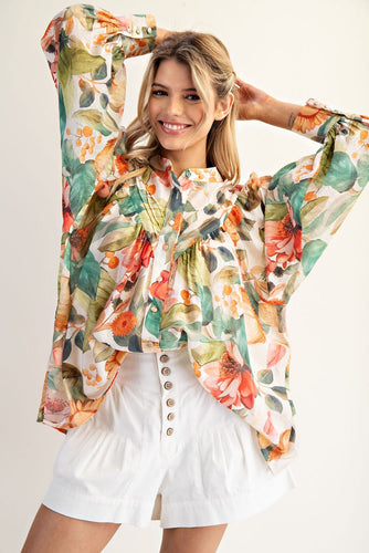 Vintage Forest Bloom Blouse