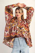 Load image into Gallery viewer, Regina Vintage Floral Blouse - Ruby