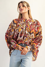 Load image into Gallery viewer, Regina Vintage Floral Blouse - Ruby