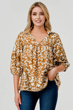 Load image into Gallery viewer, Mellie Vintage Print Top - Brown *Regular &amp; Curvy*