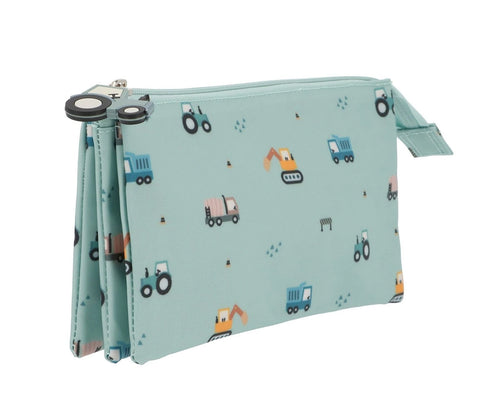 3-Compartment Pencil Case - Trucks