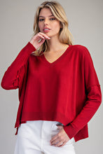 Load image into Gallery viewer, Teagan V-Neck Sweater - Merlot