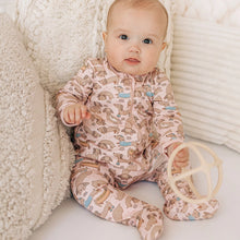 Load image into Gallery viewer, Magnolia Baby Zip Footie - Dusty Rose Dachshund