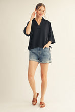Load image into Gallery viewer, Indiya V-Neck Top - Black