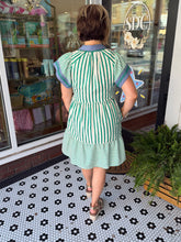 Load image into Gallery viewer, Emerald Stripes Dress