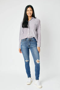 Judy Blue Mid Rise Tummy Control Destroy Skinny Jean
