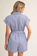 Load image into Gallery viewer, Saturdays Striped Romper - Blue