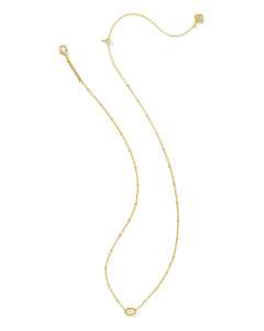 Kendra Scott Mini Elisa Gold Satellite Short Pendant Necklace in Iridescent Drusy