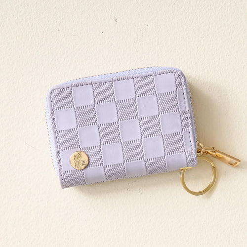 The Darling Effect Zip-Around Wallet - Periwinkle Check