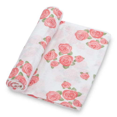 Blooming Elegance Muslin Swaddle Blanket