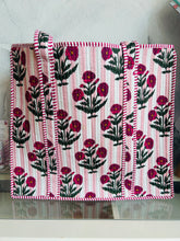 Load image into Gallery viewer, Quilted Floral Large Tote Bag
