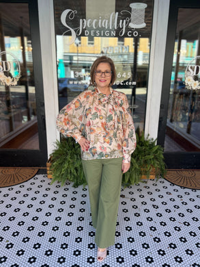 Charity Floral Top - Ecru