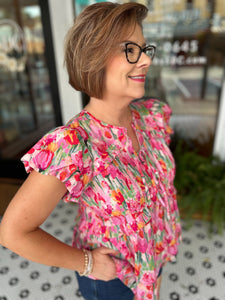 Kenley Floral Top - Pink
