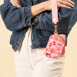 The Darling Effect Dynamic Duo Pouch Wristlet - Blushing Bows
