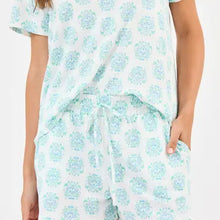 Load image into Gallery viewer, Alli Pajama Shorts Set - Meadow Dreams Blue