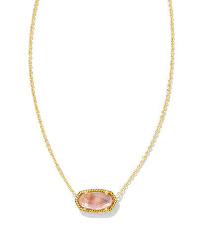 Kendra Scott Elisa Gold Pendant Necklace in Light Pink Iridescent Abalone