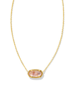 Kendra Scott Elisa Gold Pendant Necklace in Light Pink Iridescent Abalone