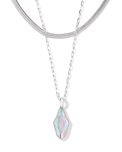 Kendra Scott Evelyn Silver Multi Strand Necklace in Rock Crystal Dichroic