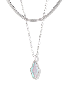 Kendra Scott Evelyn Silver Multi Strand Necklace in Rock Crystal Dichroic