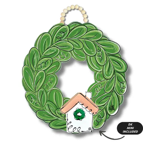 DK Designs Door Hanger - Wreath w/ House Mini