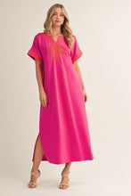 Load image into Gallery viewer, Kirsten Embroidered Midi Dress - Hot Pink