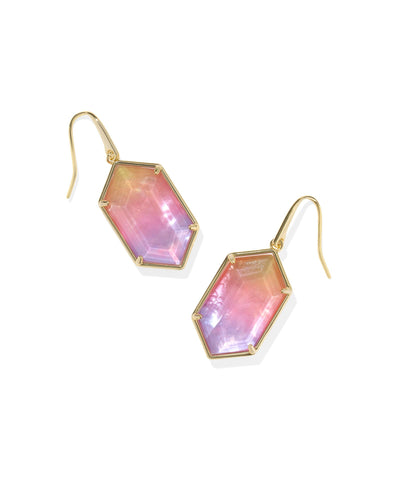 Kendra Scott Hallie Silver Drop Earrings in Sunrise Watercolor Illusion