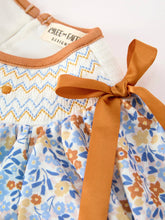 Load image into Gallery viewer, Girl's Fall Smocked Ribbon Dress