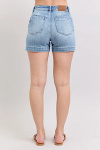 Judy Blue Mid Rise Denim Trouser Shorts