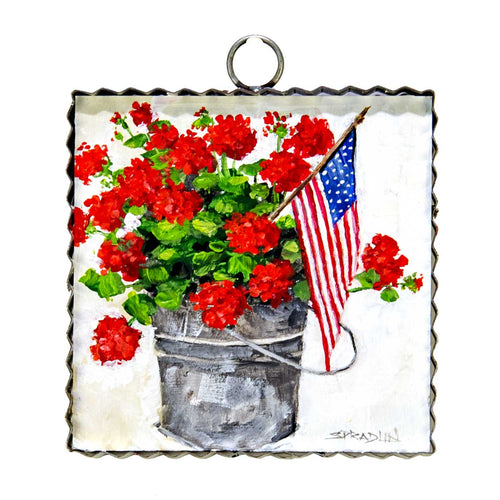 RTC Mini Gallery Charm - Bucket of Geraniums