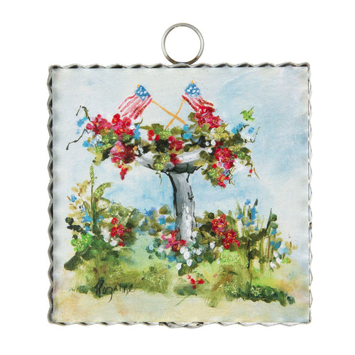 RTC Mini Gallery Charm - Patriotic Birdbath