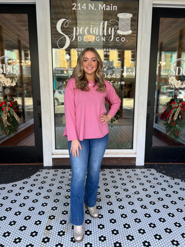 Cheyenne Babydoll Top - Rose Pink