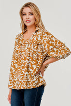 Load image into Gallery viewer, Mellie Vintage Print Top - Brown *Regular &amp; Curvy*
