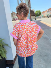 Load image into Gallery viewer, Lilly Leopard Button Up Top - Orange