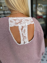 Load image into Gallery viewer, Lace Back Knit Pullover Top - Berry