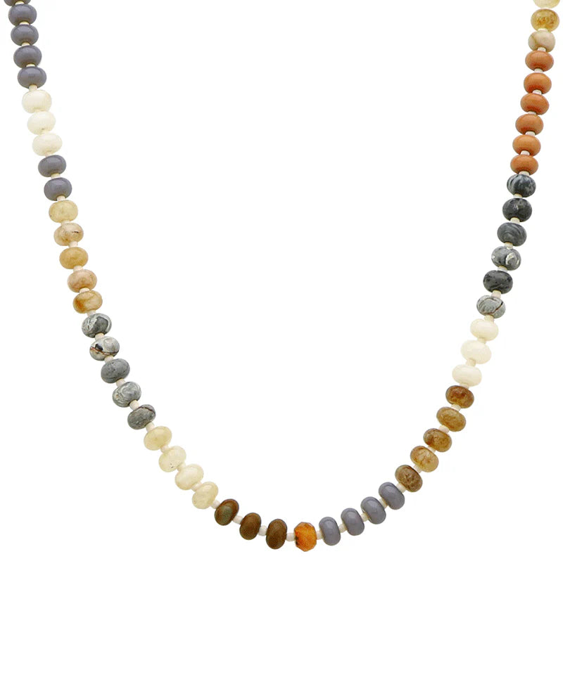 Light Brown Multi Beaded Necklace