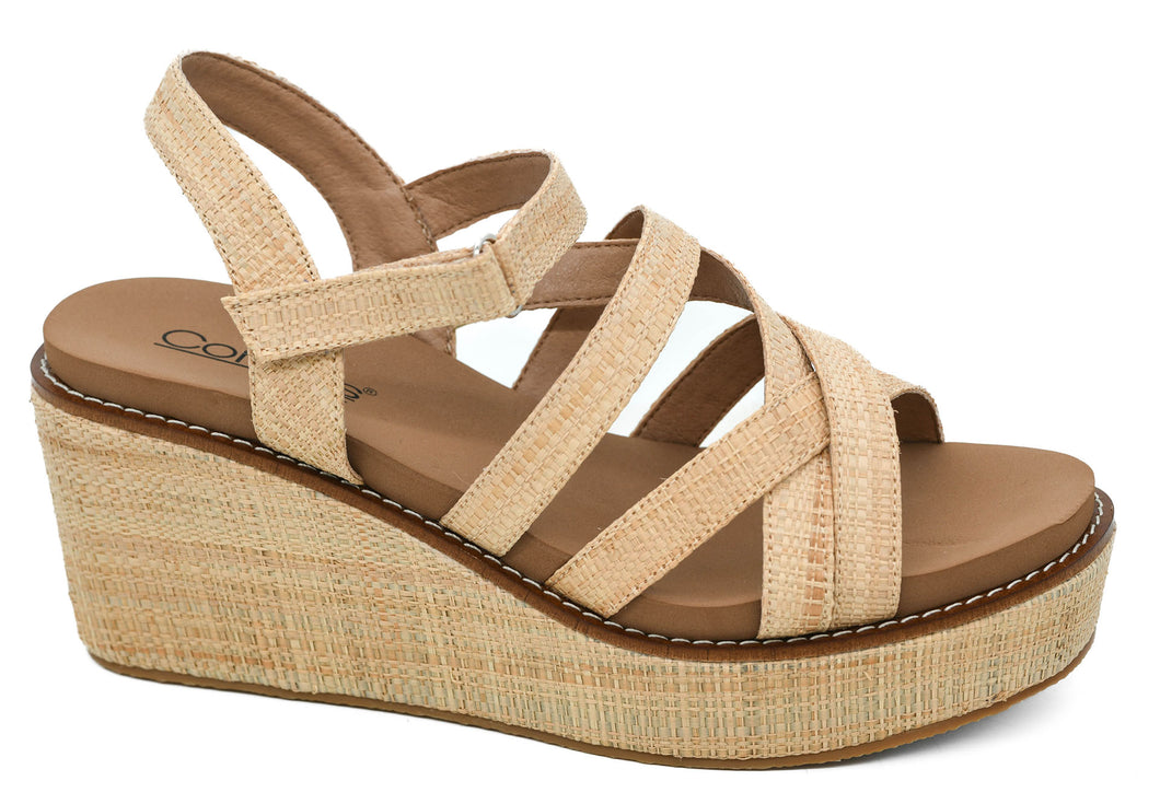 Corky's All Nighter Wedge - Raffia
