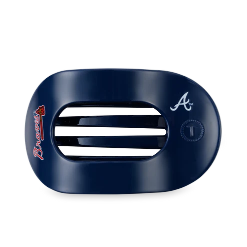 Large Teleties Flat Round Hair Clip - Atlanta Braves