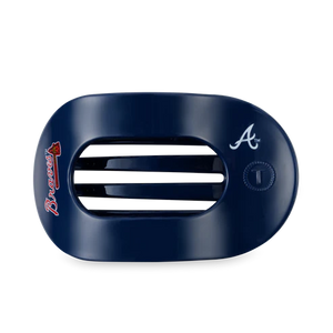 Large Teleties Flat Round Hair Clip - Atlanta Braves