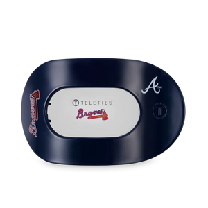 Large Teleties Flat Round Hair Clip - Atlanta Braves