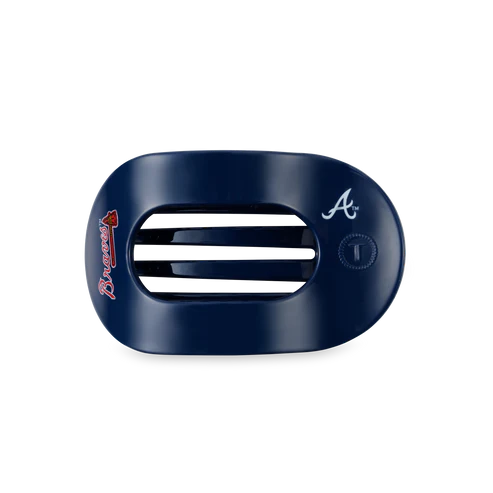 Medium Teleties Flat Round Hair Clip - Atlanta Braves