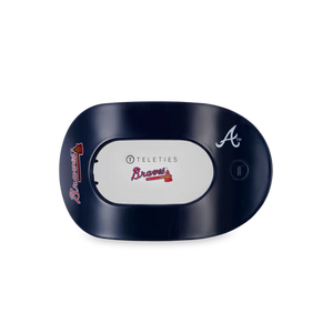 Medium Teleties Flat Round Hair Clip - Atlanta Braves