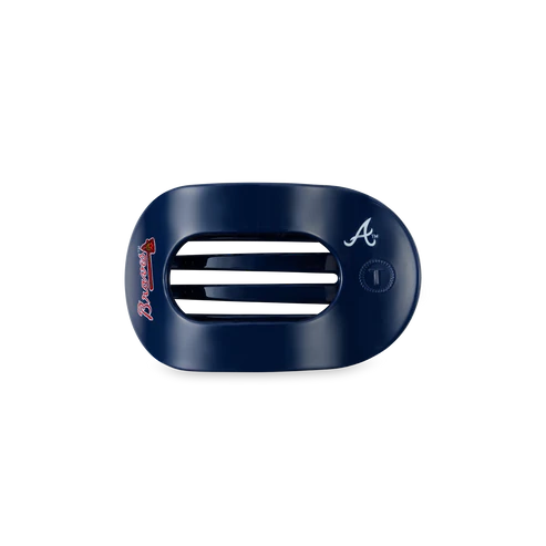 Small Teleties Flat Round Hair Clip - Atlanta Braves