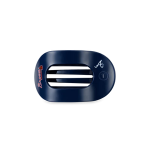 Small Teleties Flat Round Hair Clip - Atlanta Braves