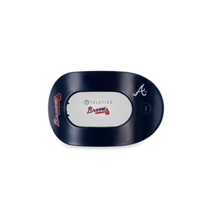 Small Teleties Flat Round Hair Clip - Atlanta Braves