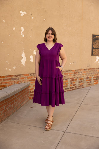 Virginia Midi Dress - Violet *Curvy*