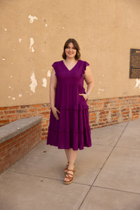 Virginia Midi Dress - Violet *Curvy*